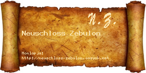 Neuschloss Zebulon névjegykártya